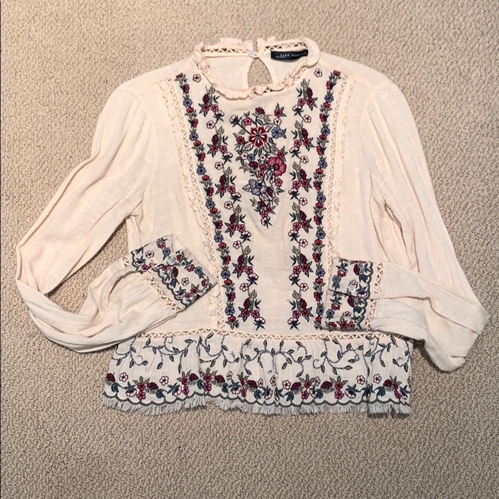 Zara embroidered top